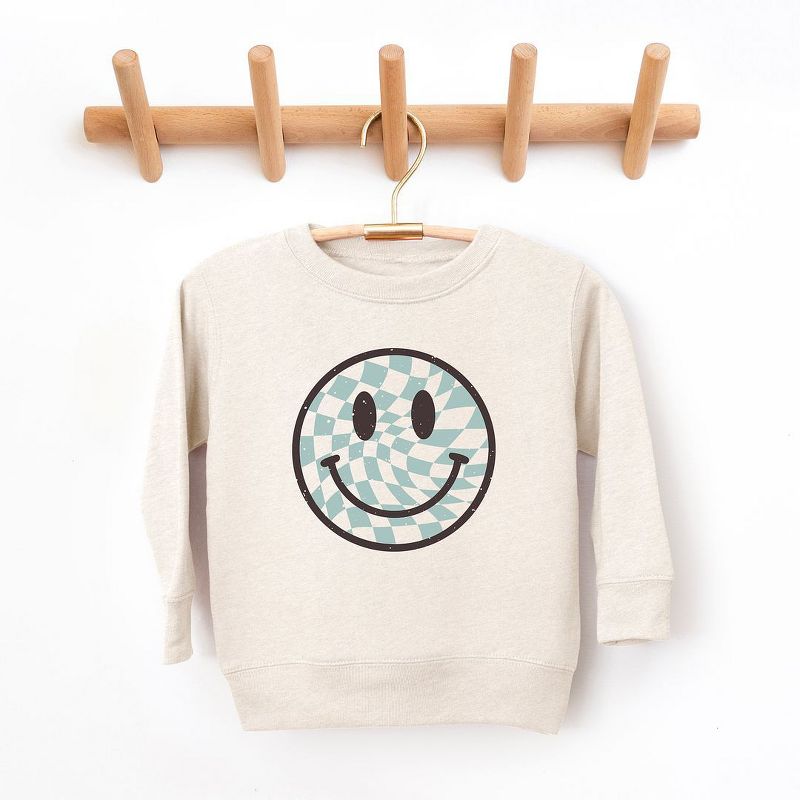 The Juniper Shop Checker Board Smiley Face Toddler Graphic Sweatshirt