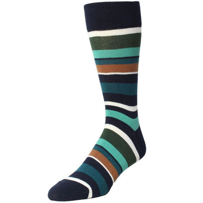 Memoi Boys' Bright Stripes Ribbed Cotton Crew Socks