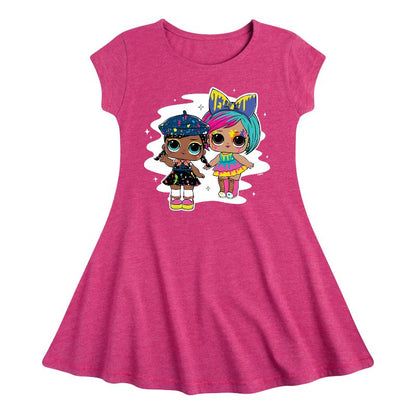 Girls' - LOL Surprise! - Drip Drop Painting Girls Fit & Flair Cap Sleeve Dress