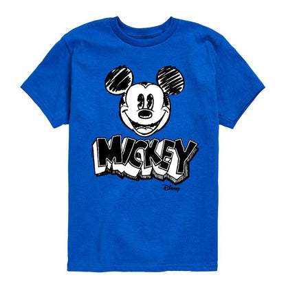 Boys' - Disney - Mickey Mouse Sketched Short Sleeve Graphic T-Shirt