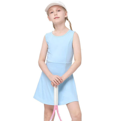 Girls Tennis Dress with Built-in Shorts Girls Athletic Dress Sleeveless A Line Tennis Dress Pleated Girls Golf Dress