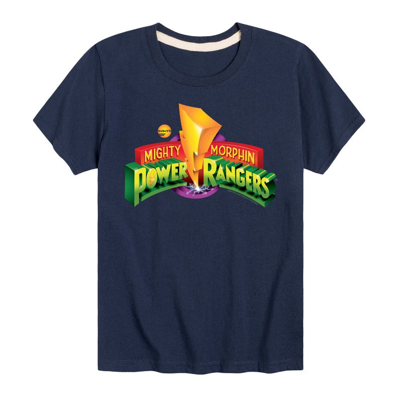Boys' - Power Rangers - Retro Logo- Boy's Short Sleeve Tee Short Sleeve Graphic T-Shirt