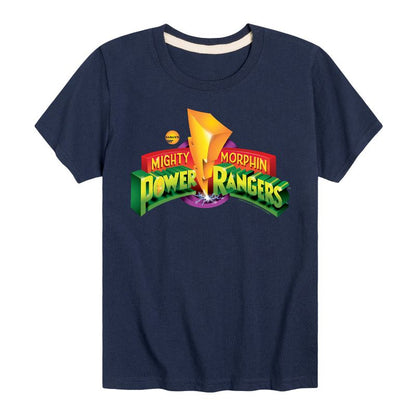 Boys' - Power Rangers - Retro Logo- Boy's Short Sleeve Tee Short Sleeve Graphic T-Shirt