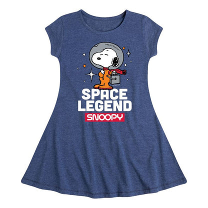 فستان سنوبي سبيس ترافيلر للبنات - بينتس - بأكمام قصيرة وقصة ضيقة