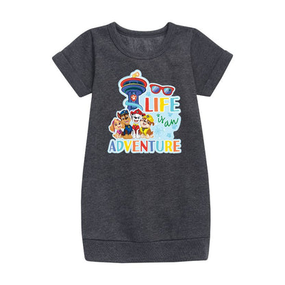 Girls' - Paw Patrol - Life Is An Adventure Graphic Short Sleeve Fleece Dress