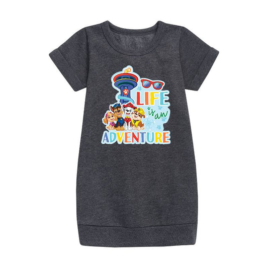 Girls' - Paw Patrol - Life Is An Adventure Graphic Short Sleeve Fleece Dress