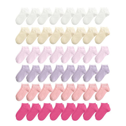 Kids Viscose Bamboo Ankle Socks Unisex Thin in Bulk Soft Boys Girls Stretch School Wholesale Socks 48 Pairs