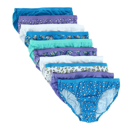 Fruit of the Loom Girl's Assorted Cotton Bikini Underwear (10 Pack)