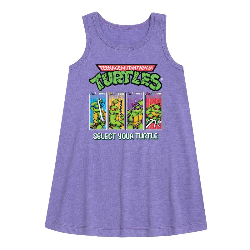 Girls' - Teenage Mutant Ninja Turtles - Select Your Turtle Video Game Graphic Sleeveless Aline Dress