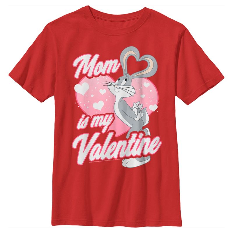 Boy's Looney Tunes Bugs Bunny Mom is my Valentine T-Shirt