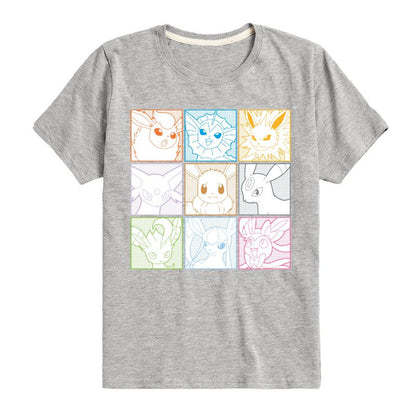 تي شيرت جرافيكي بأكمام قصيرة من بوكيمون - إيفي سكويرز للأولاد