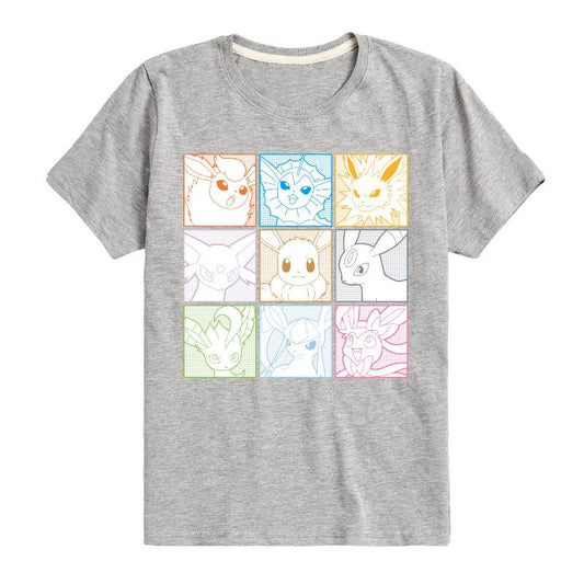 تي شيرت جرافيكي بأكمام قصيرة من بوكيمون - إيفي سكويرز للأولاد