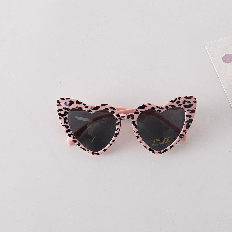 MyKids-USA Leopard Print Pattern Heart Shape Fashion Sunglasses