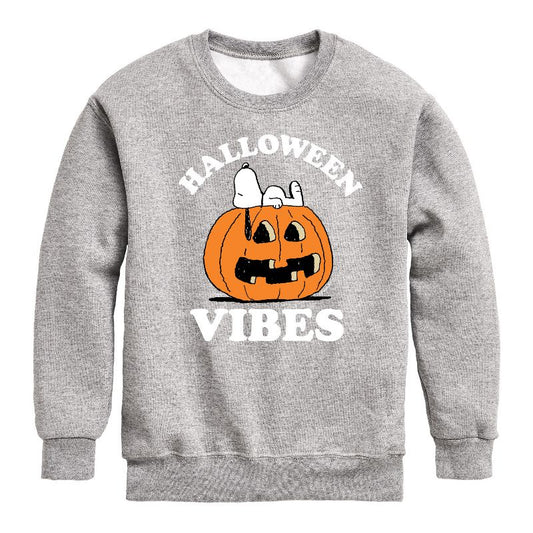 Boys' - Peanuts - Halloween Vibes Graphic Long Sleeve Fleece Sweatshirt