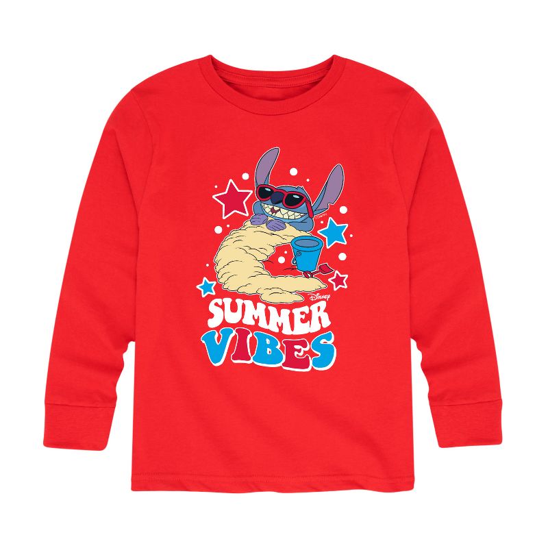 Boys' - Lilo and Stitch - Summer Vibes Long Sleeve Graphic T-Shirt