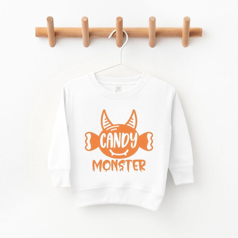 The Juniper Shop Candy Monster Horns Glitter Toddler Graphic Sweatshirt