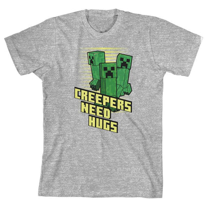 تي شيرت رياضي هيذر للأولاد من Minecraft Creepers Need Hugs