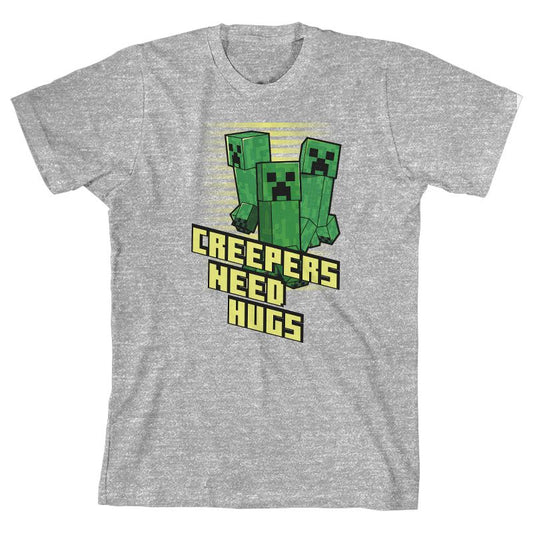 تي شيرت رياضي هيذر للأولاد من Minecraft Creepers Need Hugs