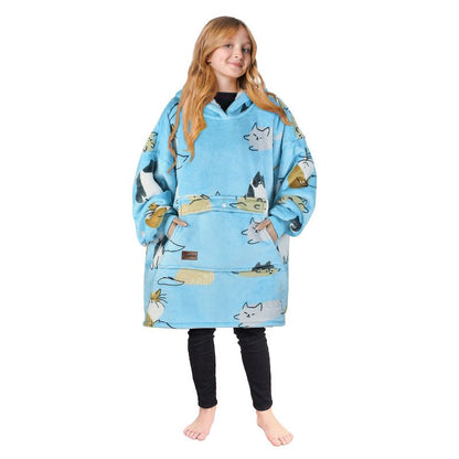 سويت شيرت تيرينيا للبنات والأولاد، بلوفر صوف كبير الحجم، بطانية مبطنة بالصوف، هدية عيد الميلاد للأطفال والمراهقين والشباب