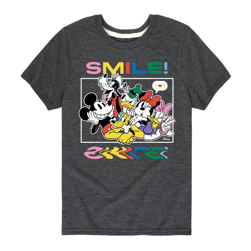 Boys' - Disney - Mickey, Minnie, Goofy, Donald Duck, Daisy & Pluto Photo Short Sleeve Graphic T-Shirt