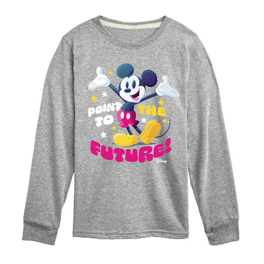 Boys' - Disney - Mickey Point To The Future Long Sleeve Graphic T-Shirt