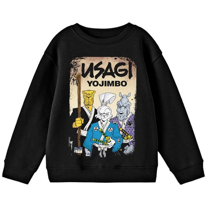 تي شيرت Usagi Yojimbo مع Gen وSanshobo Key Art للشباب باللون الأسود بأكمام طويلة