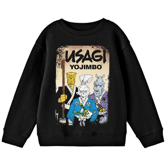 تي شيرت Usagi Yojimbo مع Gen وSanshobo Key Art للشباب باللون الأسود بأكمام طويلة