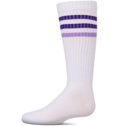 Memoi Girls' TwoTone Varsity Stripe Knee High Socks