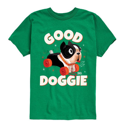 تي شيرت جرافيكي بأكمام قصيرة من فيشر برايس للأولاد، مطبوع عليه صورة كلب بوسطن تيرير جيد