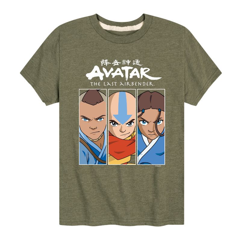 Boys' - Avatar: The Last Airbender - Aang Sokka Katara Trio Short Sleeve Graphic T-Shirt