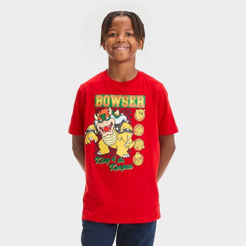 Boys' Nintendo Bowser Short Sleeve Graphic T-Shirt - Red