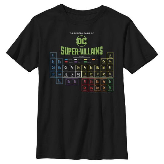 Boy's Justice League Periodic Table of Super-Villains T-Shirt