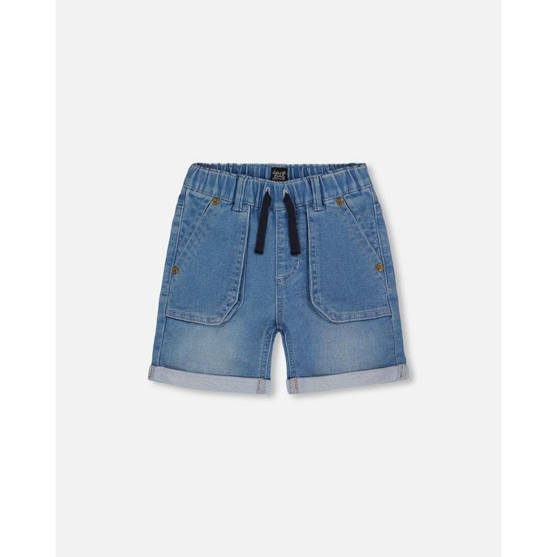 Deux par Deux Boy French Terry Denim شورت دينم أزرق