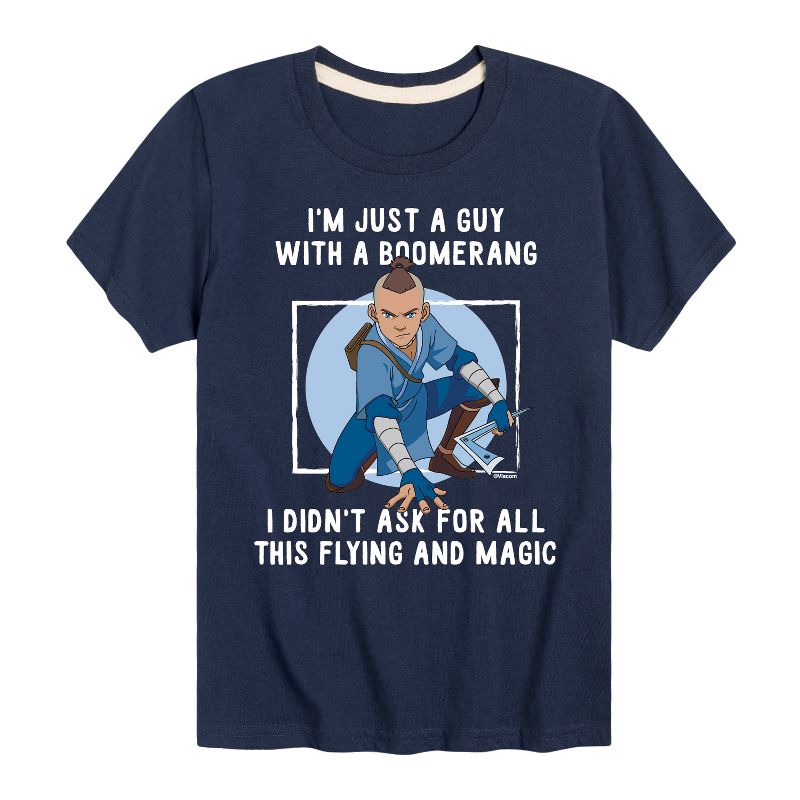 Boys' - Avatar: The Last Airbender - Sokka Just A Guy With a Boomerang Short Sleeve Graphic T-Shirt