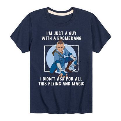 Boys' - Avatar: The Last Airbender - Sokka Just A Guy With a Boomerang Short Sleeve Graphic T-Shirt
