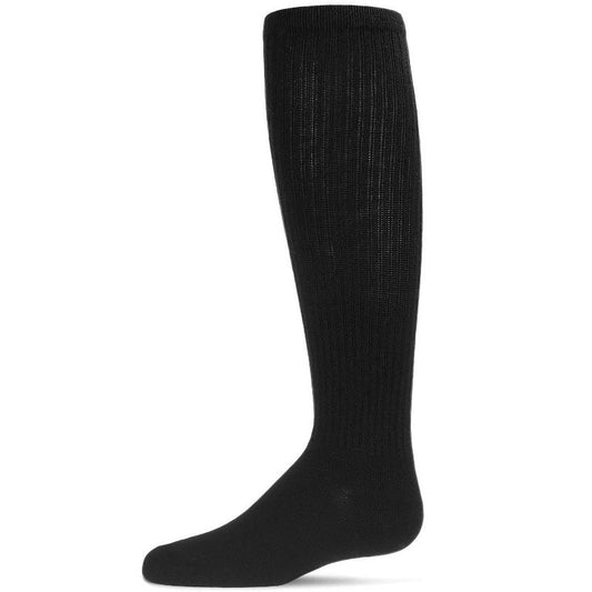 Memoi Girl's Athletic Ribbed Cotton Blend Knee High Sock