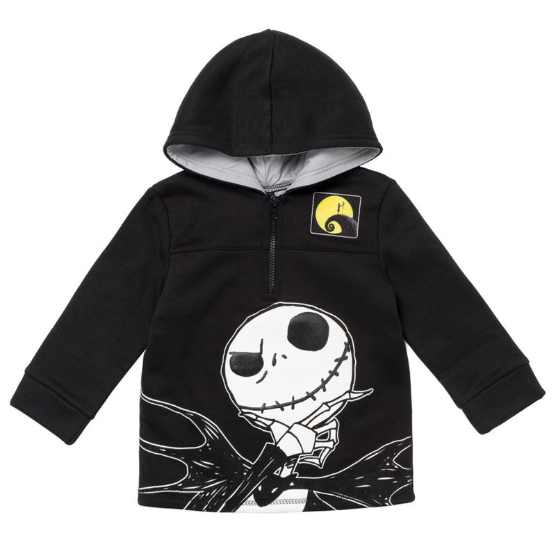 Disney Nightmare Before Christmas Jack Skellington Oogie Boogie Sally Fleece Quarter Zip Hoodie Toddler