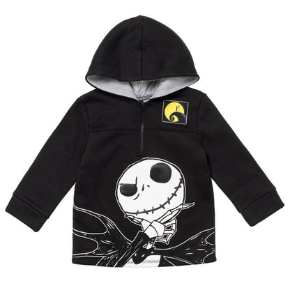 Disney Nightmare Before Christmas Jack Skellington Oogie Boogie Sally Fleece Quarter Zip Hoodie Toddler