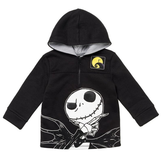 Disney Nightmare Before Christmas Jack Skellington Oogie Boogie Sally Fleece Quarter Zip Hoodie Toddler
