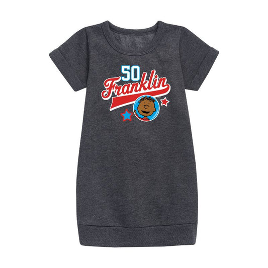 فستان فرانكلين أثليتيك 50 الجرافيكي بأكمام قصيرة من الصوف للبنات - بينتس