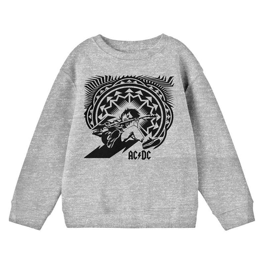 ACDC Tribal Art Crew Neck Long Sleeve Athletic Heather Boy's Sweatshirt