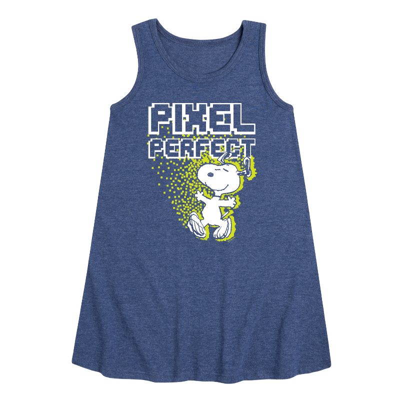 Girls' - Peanuts - Pixel Perfect Graphic Sleeveless Aline Dress