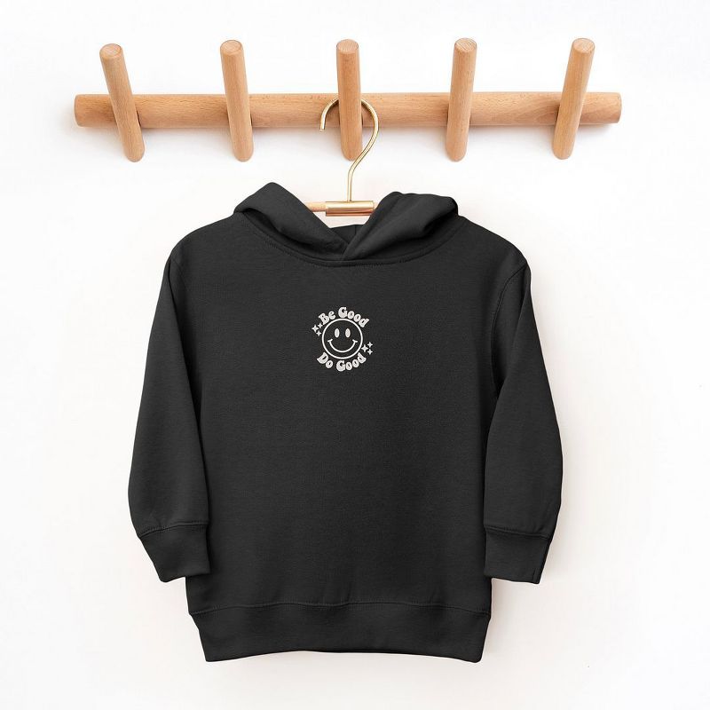 The Juniper Shop Embroidered Be Good Do Good Smiley Face Toddler Graphic Hoodie