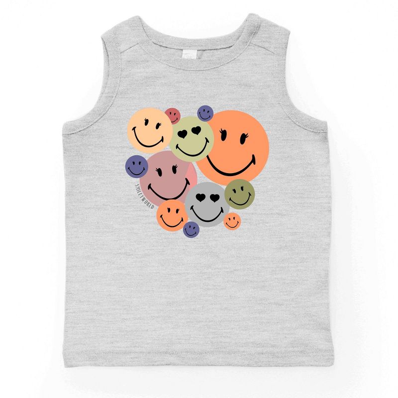 بلوزة شبابية بدون أكمام من مجموعة SmileyWorld Stacked Smiles من The Juniper Shop