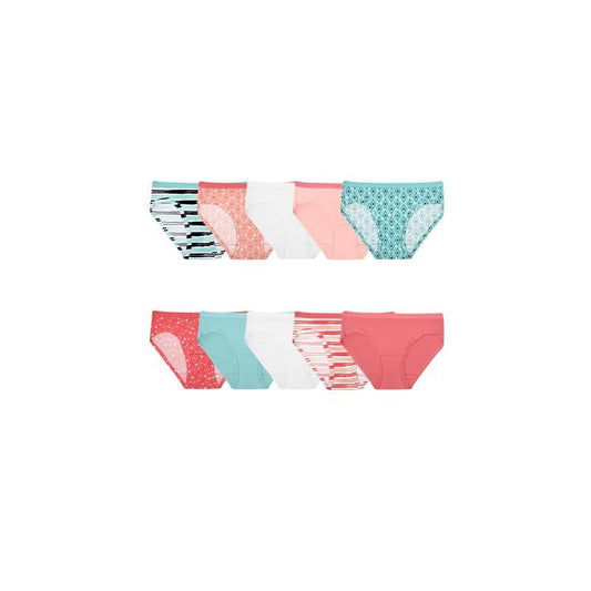 ملابس داخلية Eversoft¨ Hipster للفتيات من Fruit Of the Loom، عبوة من 10 قطع