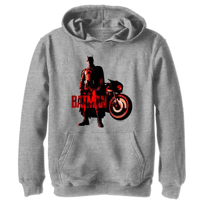 Boy's The Batman Red Batcycle Pull Over Hoodie