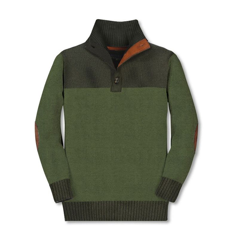 Gioberti Boy's 100% Cotton Button Down Collar Knitted Pullover Sweater