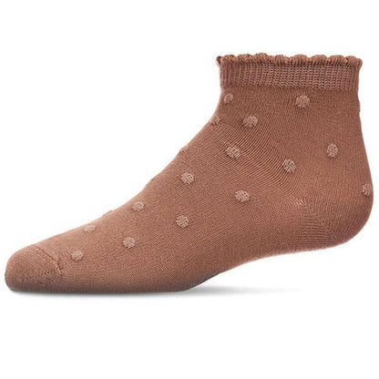 Memoi Girls Cotton Blend Swiss Dot Anklet Socks