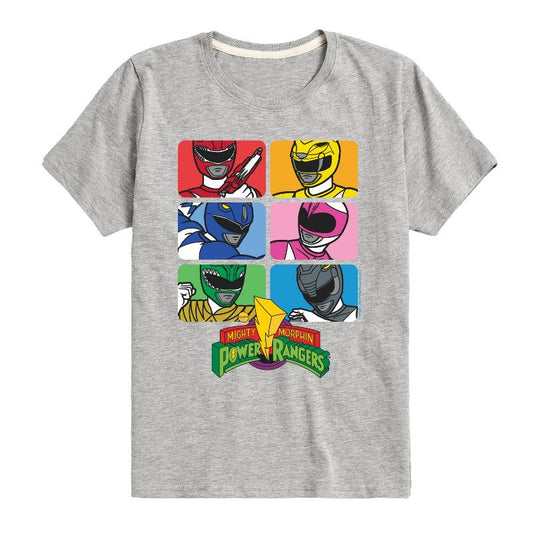 Boys' - Power Rangers - Character Group Block Short Sleeve Graphic T-Shirt