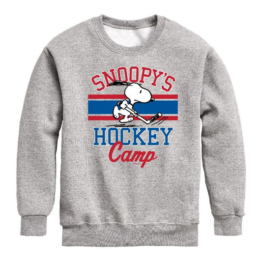 Boys' - Peanuts - Snoopy's Hockey Camp Graphic Long Sleeve Fleece Sweatshirt